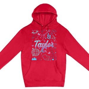 Groovy 80S Taylor First Name Personalized Birthday Girl Premium Pullover Hoodie