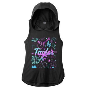 Groovy 80S Taylor First Name Personalized Birthday Girl Gift Ladies PosiCharge Tri-Blend Wicking Draft Hoodie Tank