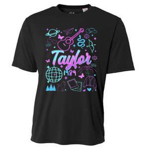 Groovy 80S Taylor First Name Personalized Birthday Girl Gift Cooling Performance Crew T-Shirt