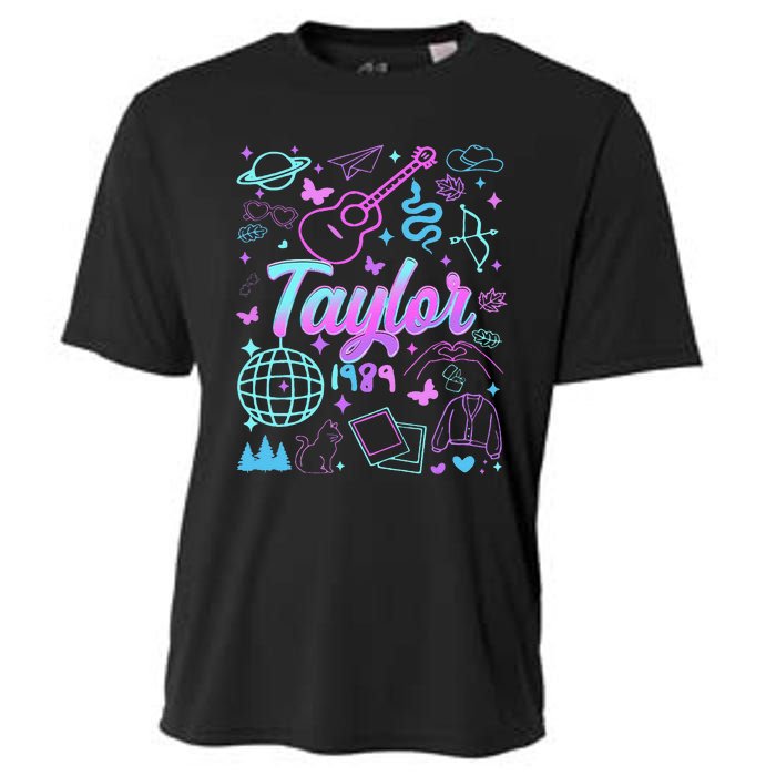 Groovy 80S Taylor First Name Personalized Birthday Girl Gift Cooling Performance Crew T-Shirt