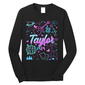 Groovy 80S Taylor First Name Personalized Birthday Girl Gift Long Sleeve Shirt