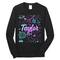 Groovy 80S Taylor First Name Personalized Birthday Girl Gift Long Sleeve Shirt