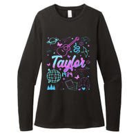 Groovy 80S Taylor First Name Personalized Birthday Girl Gift Womens CVC Long Sleeve Shirt