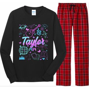 Groovy 80S Taylor First Name Personalized Birthday Girl Gift Long Sleeve Pajama Set