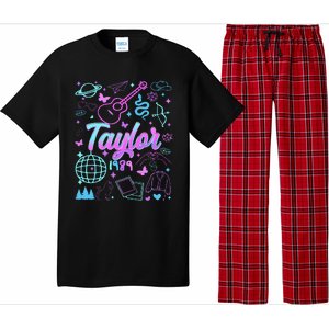 Groovy 80S Taylor First Name Personalized Birthday Girl Gift Pajama Set