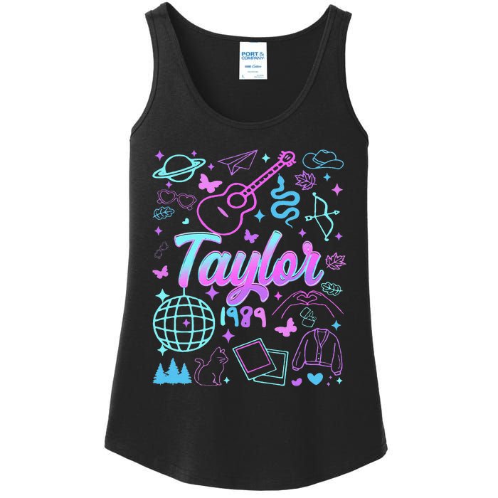 Groovy 80S Taylor First Name Personalized Birthday Girl Gift Ladies Essential Tank