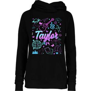 Groovy 80S Taylor First Name Personalized Birthday Girl Gift Womens Funnel Neck Pullover Hood