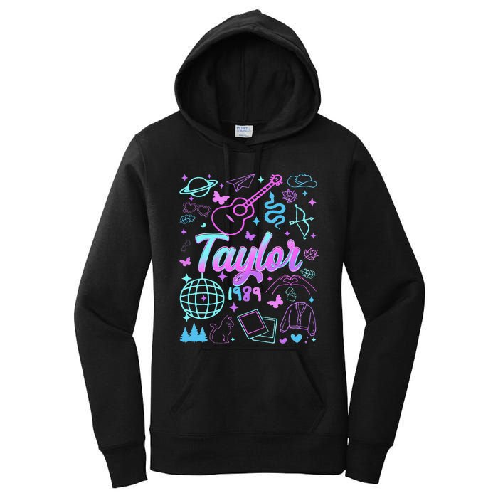 Groovy 80S Taylor First Name Personalized Birthday Girl Gift Women's Pullover Hoodie