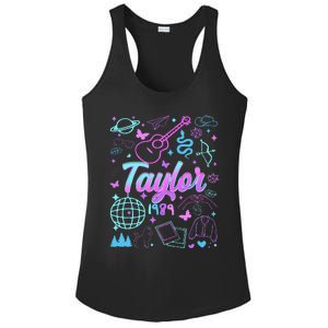 Groovy 80S Taylor First Name Personalized Birthday Girl Gift Ladies PosiCharge Competitor Racerback Tank