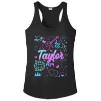 Groovy 80S Taylor First Name Personalized Birthday Girl Gift Ladies PosiCharge Competitor Racerback Tank