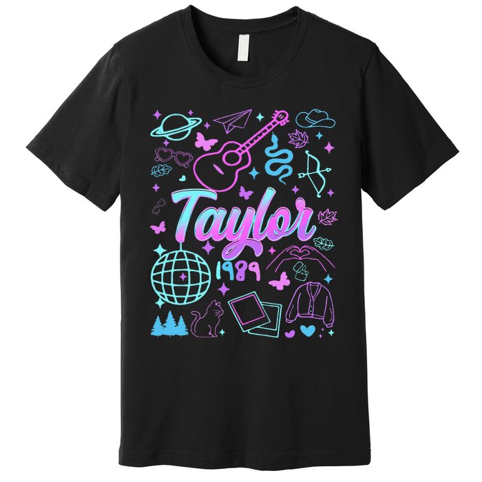 Groovy 80S Taylor First Name Personalized Birthday Girl Gift Premium T-Shirt