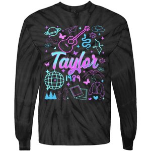 Groovy 80S Taylor First Name Personalized Birthday Girl Gift Tie-Dye Long Sleeve Shirt