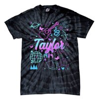 Groovy 80S Taylor First Name Personalized Birthday Girl Gift Tie-Dye T-Shirt