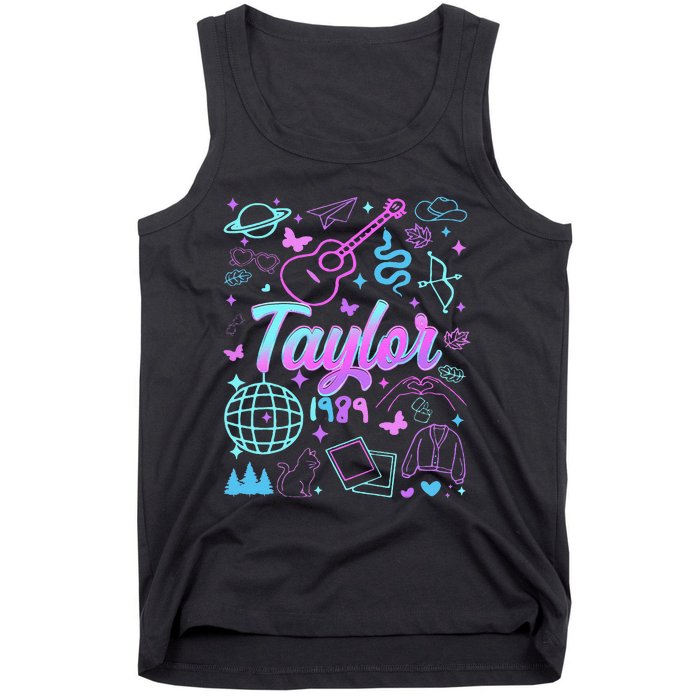 Groovy 80S Taylor First Name Personalized Birthday Girl Gift Tank Top