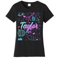 Groovy 80S Taylor First Name Personalized Birthday Girl Gift Women's T-Shirt