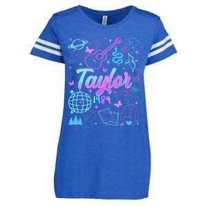 Groovy 80S Taylor First Name Personalized Birthday Girl Gift Enza Ladies Jersey Football T-Shirt