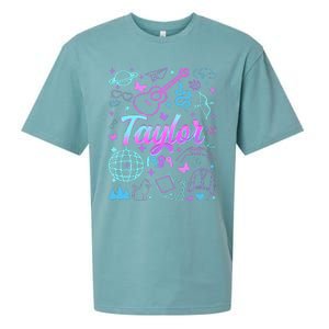 Groovy 80S Taylor First Name Personalized Birthday Girl Gift Sueded Cloud Jersey T-Shirt