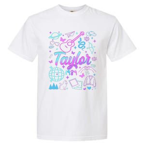 Groovy 80S Taylor First Name Personalized Birthday Girl Gift Garment-Dyed Heavyweight T-Shirt