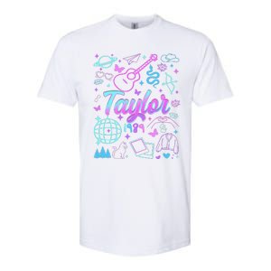 Groovy 80S Taylor First Name Personalized Birthday Girl Gift Softstyle CVC T-Shirt