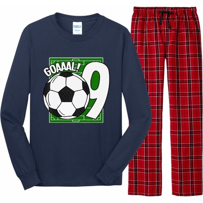 Goaaal 9th Birthday 9 Year Old Soccer Player Long Sleeve Pajama Set