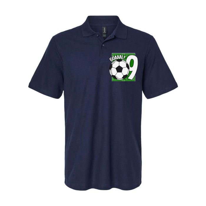 Goaaal 9th Birthday 9 Year Old Soccer Player Softstyle Adult Sport Polo