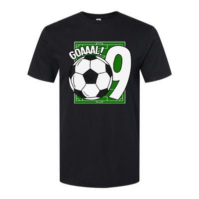 Goaaal 9th Birthday 9 Year Old Soccer Player Softstyle CVC T-Shirt