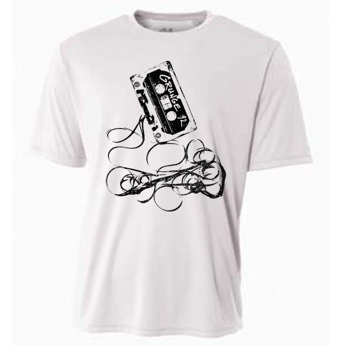 Grunge 90s Music Vintage Tape Concert Cooling Performance Crew T-Shirt