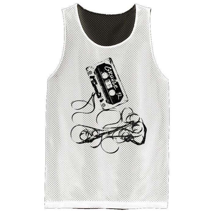 Grunge 90s Music Vintage Tape Concert Mesh Reversible Basketball Jersey Tank