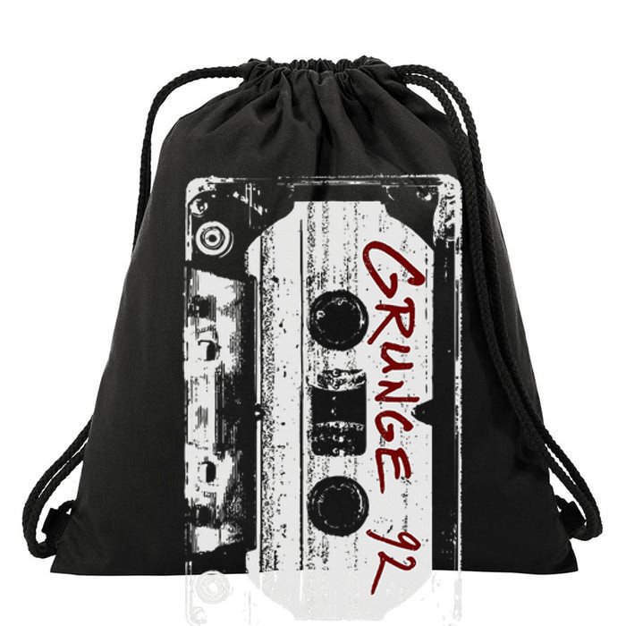 Grunge 90S Vintage Concert Mixtape Retro Drawstring Bag