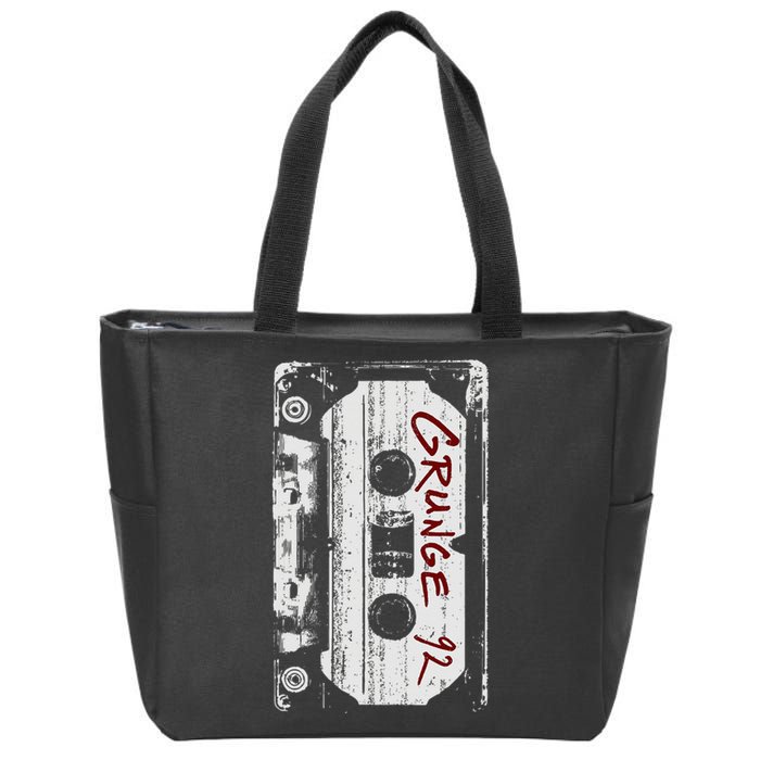 Grunge 90S Vintage Concert Mixtape Retro Zip Tote Bag