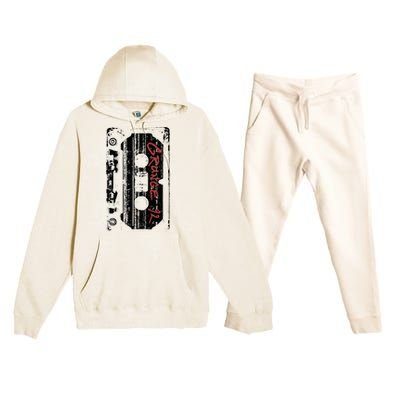 Grunge 90S Vintage Concert Mixtape Retro Premium Hooded Sweatsuit Set