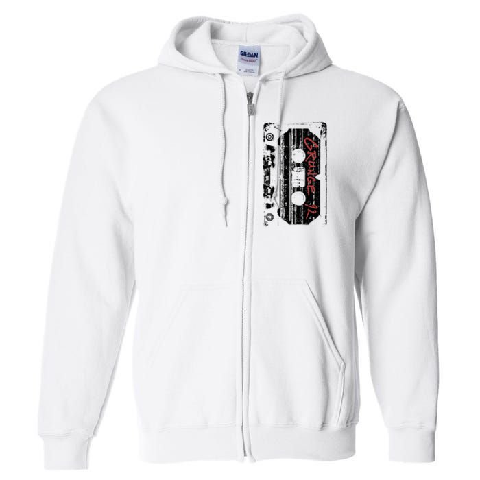 Grunge 90S Vintage Concert Mixtape Retro Full Zip Hoodie