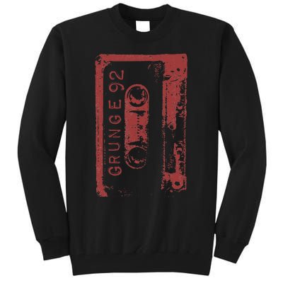 Grunge 90S Vintage Concert Mixtape Tall Sweatshirt