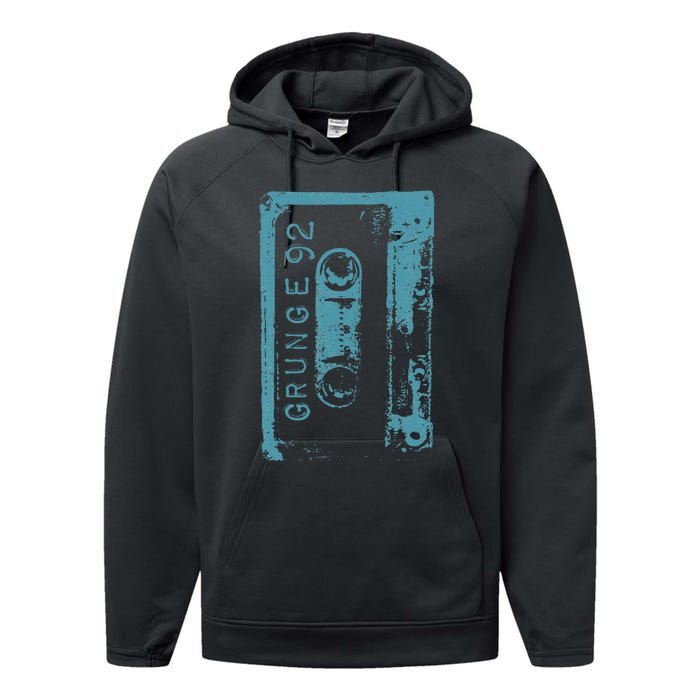 Grunge 90S Vintage Concert Mixtape Retro Performance Fleece Hoodie