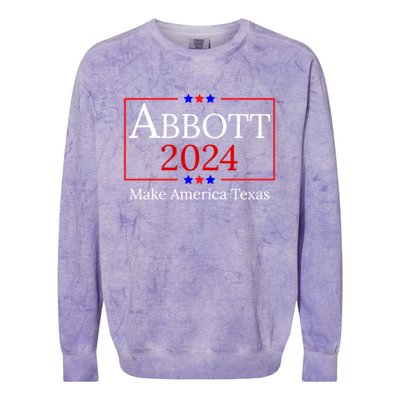 Greg Abbott 2024 Make America Texas Republican President Colorblast Crewneck Sweatshirt