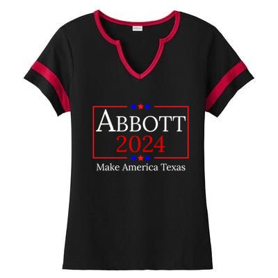 Greg Abbott 2024 Make America Texas Republican President Ladies Halftime Notch Neck Tee