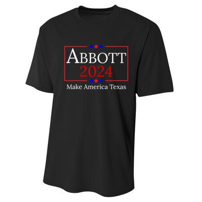 Greg Abbott 2024 Make America Texas Republican President Performance Sprint T-Shirt