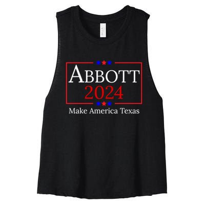 Greg Abbott 2024 Make America Texas Republican President Women's Racerback Cropped Tank