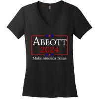 Greg Abbott 2024 Make America Texas Republican President Women's V-Neck T-Shirt