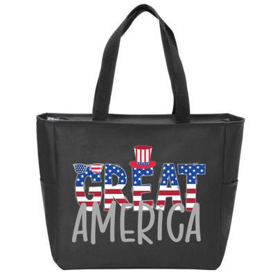 Great America 4th Of July Festive Usa Zip Tote Bag