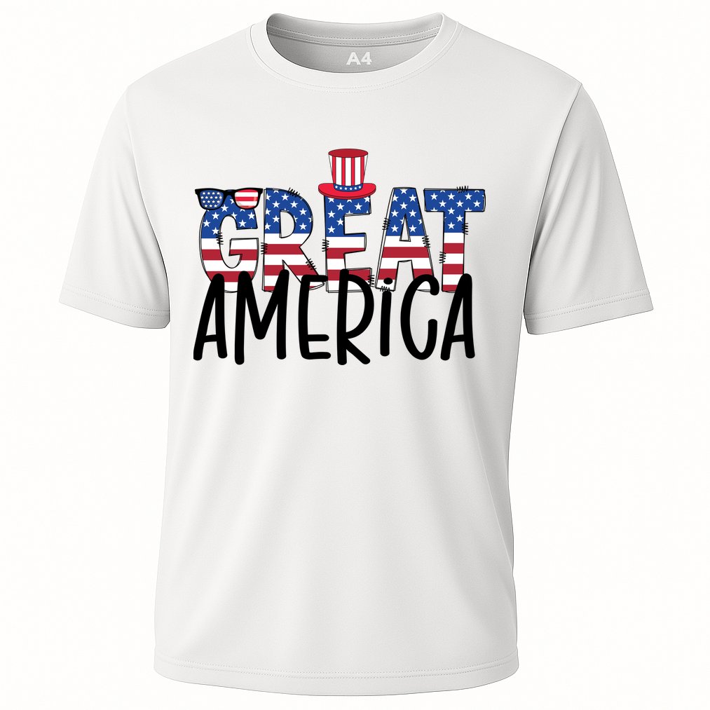 Great America 4th Of July Festive Usa Cooling Performance Crew T-Shirt