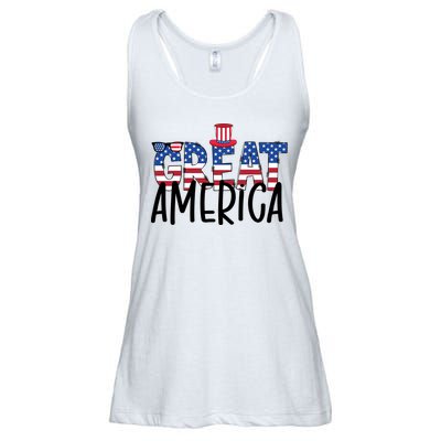 Great America 4th Of July Festive Usa Ladies Essential Flowy Tank