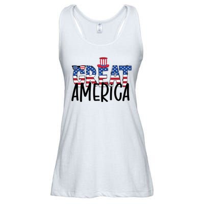 Great America 4th Of July Festive Usa Ladies Essential Flowy Tank