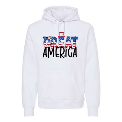 Great America 4th Of July Festive Usa Premium Hoodie