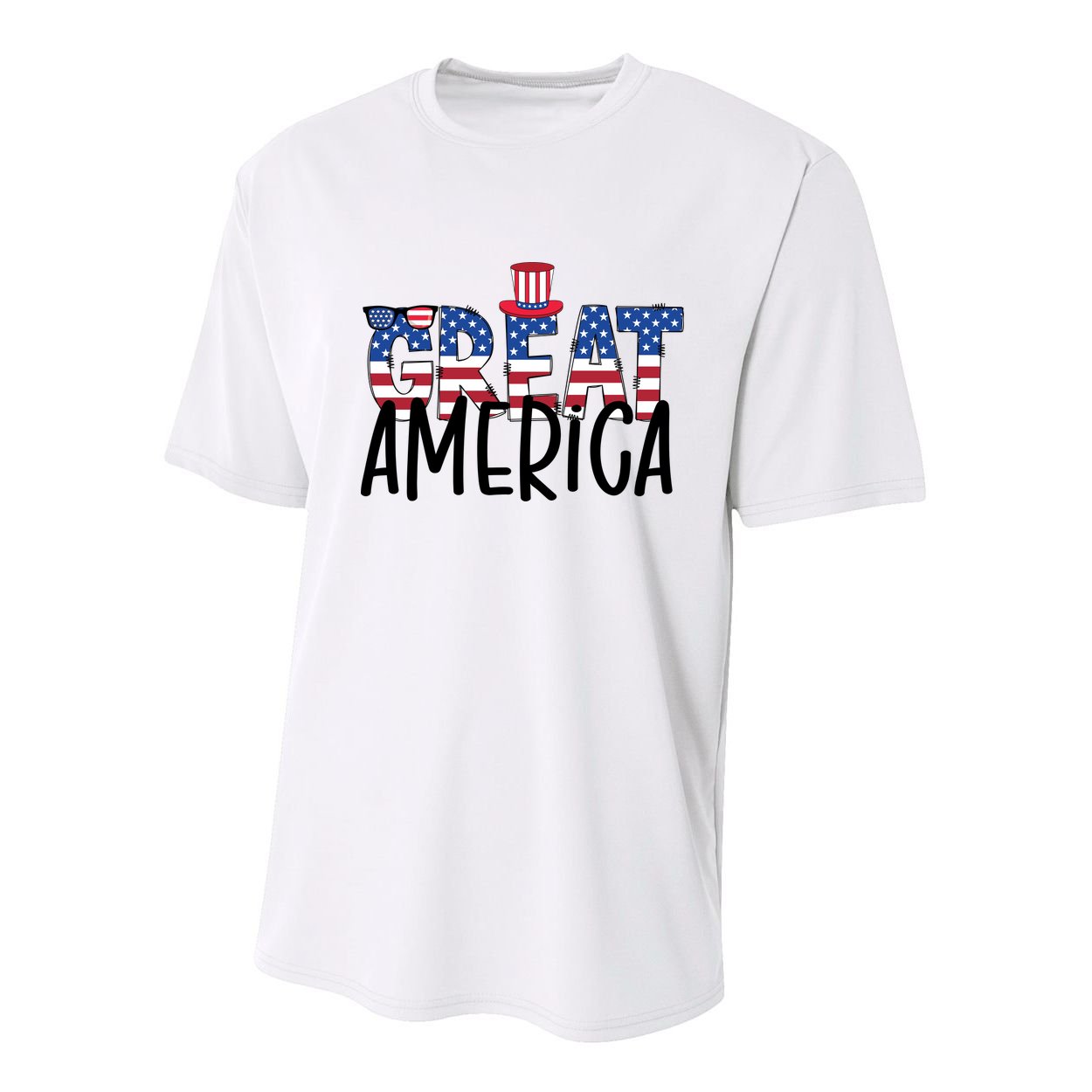 Great America 4th Of July Festive Usa Youth Performance Sprint T-Shirt