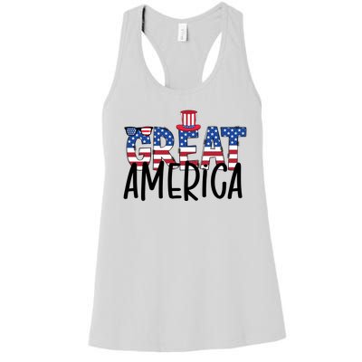 Great America 4th Of July Festive Usa Women's Racerback Tank