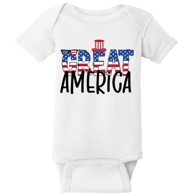 Great America 4th Of July Festive Usa Baby Bodysuit