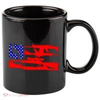 Guns And 69 USA Flag 11oz C Handle Ceramic Mug