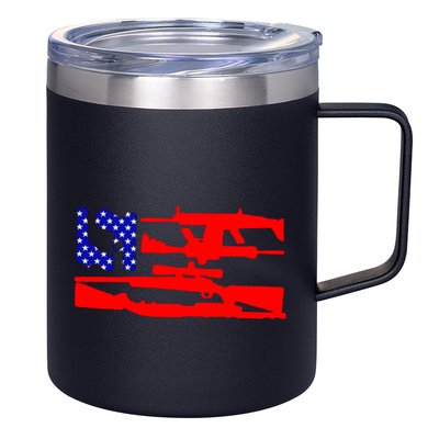 Guns And 69 USA Flag 12oz Stainless Steel Coffee Mug