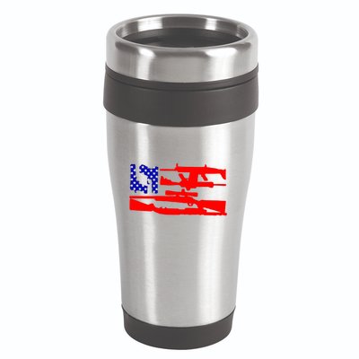 Guns And 69 USA Flag 16oz Travel Tumbler